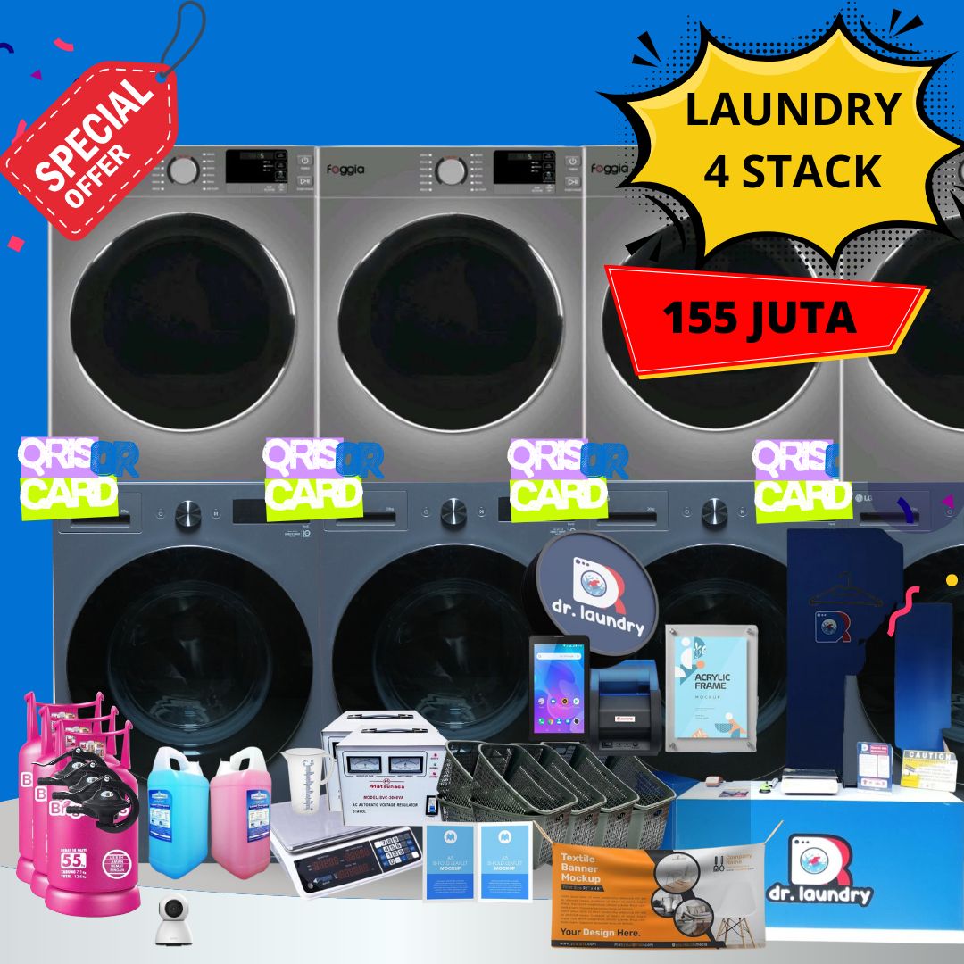 Paket Self Service 4 Stack dr.Laundry