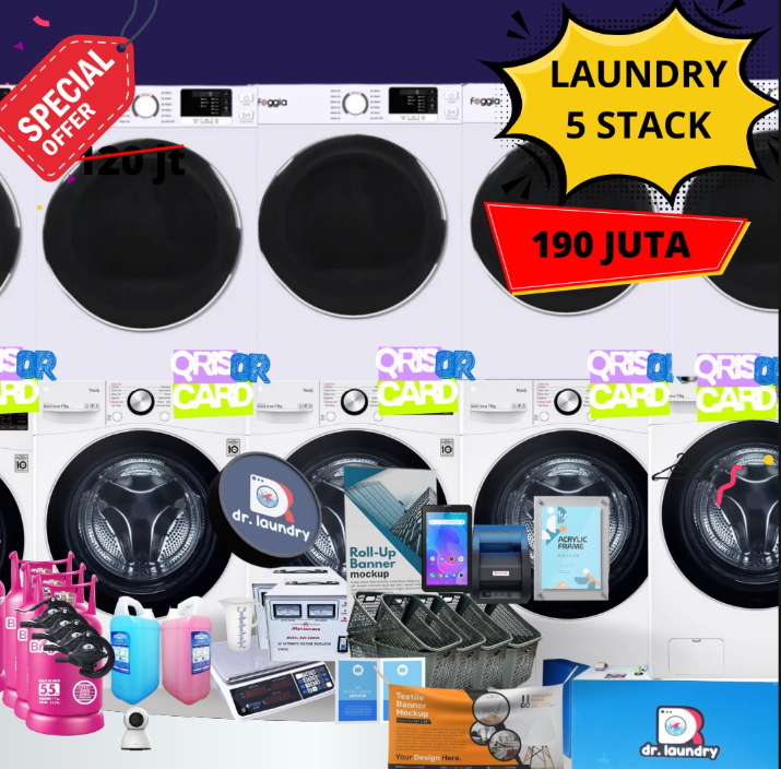 Paket Self Service 5 Stack dr.Laundry